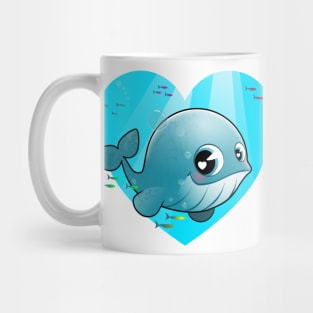 love baby blue whale Mug